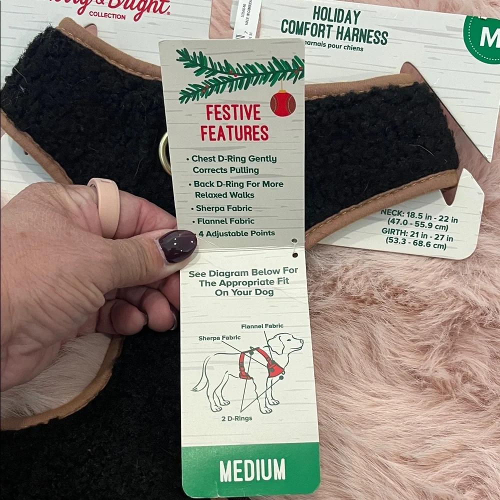 Dog Harness by Merry & Bright Black & Plaid Comfort Harness